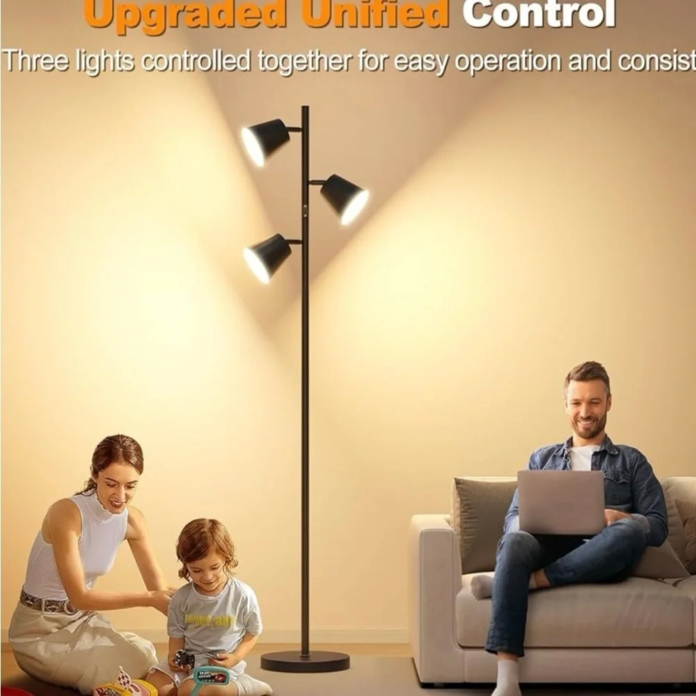 Modern Black Floor Lamp with Remote NIB